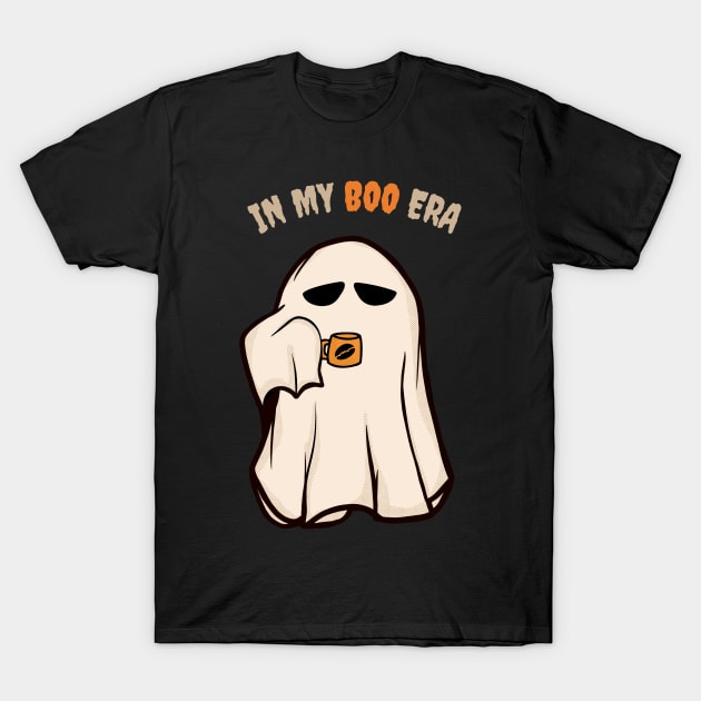 In my boo era - cute ghost drinking coffee T-Shirt by FunartsbyM